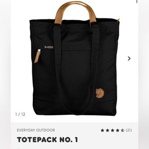 Fjallraven totepack 1 black